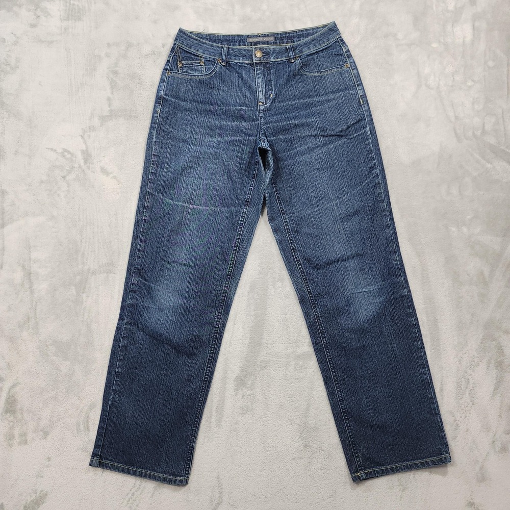Liz Claiborne Jeans Womens 6 Blue Mid Rise Straight Leg Stretch Denim Casual